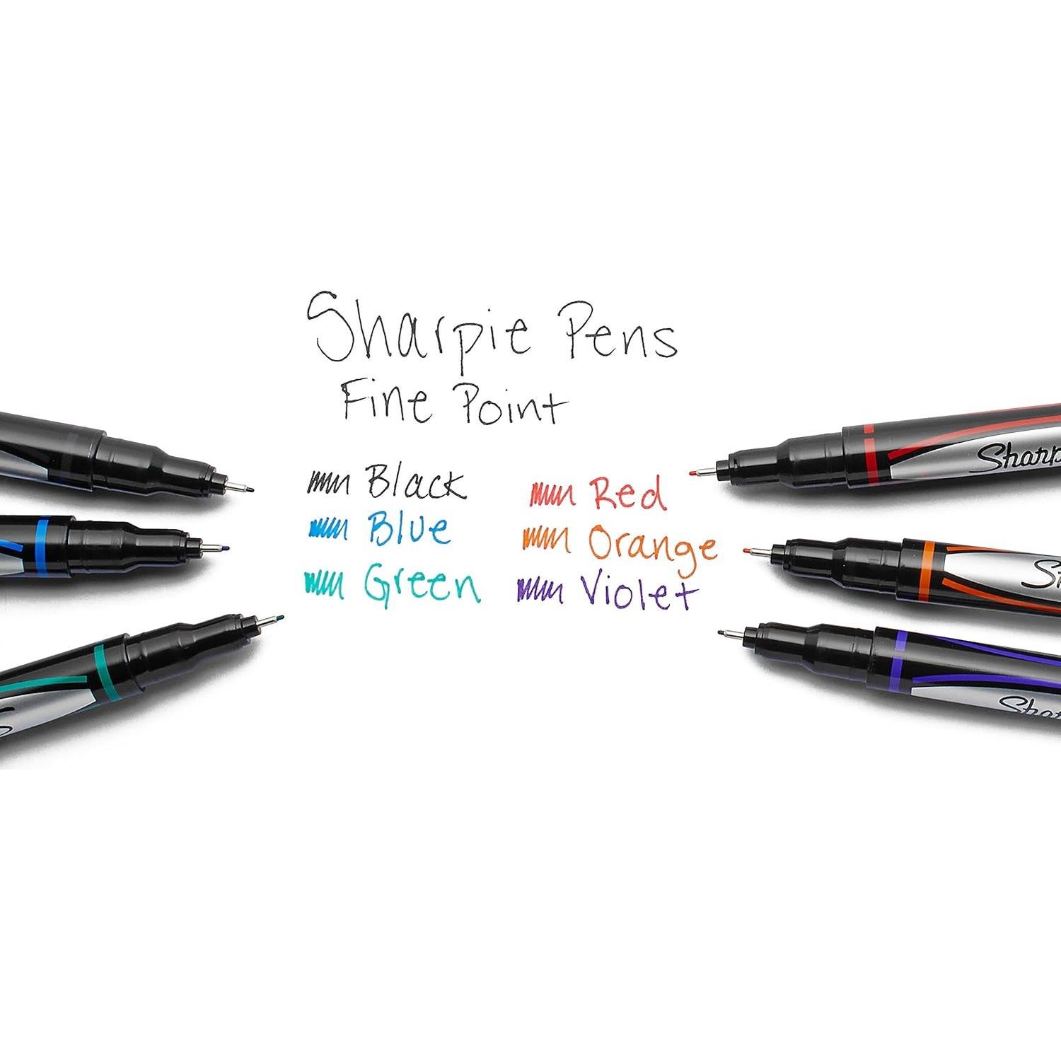 Bolígrafos Sharpie Punta Fina 0.8mm Colores Variados 5 Unidades