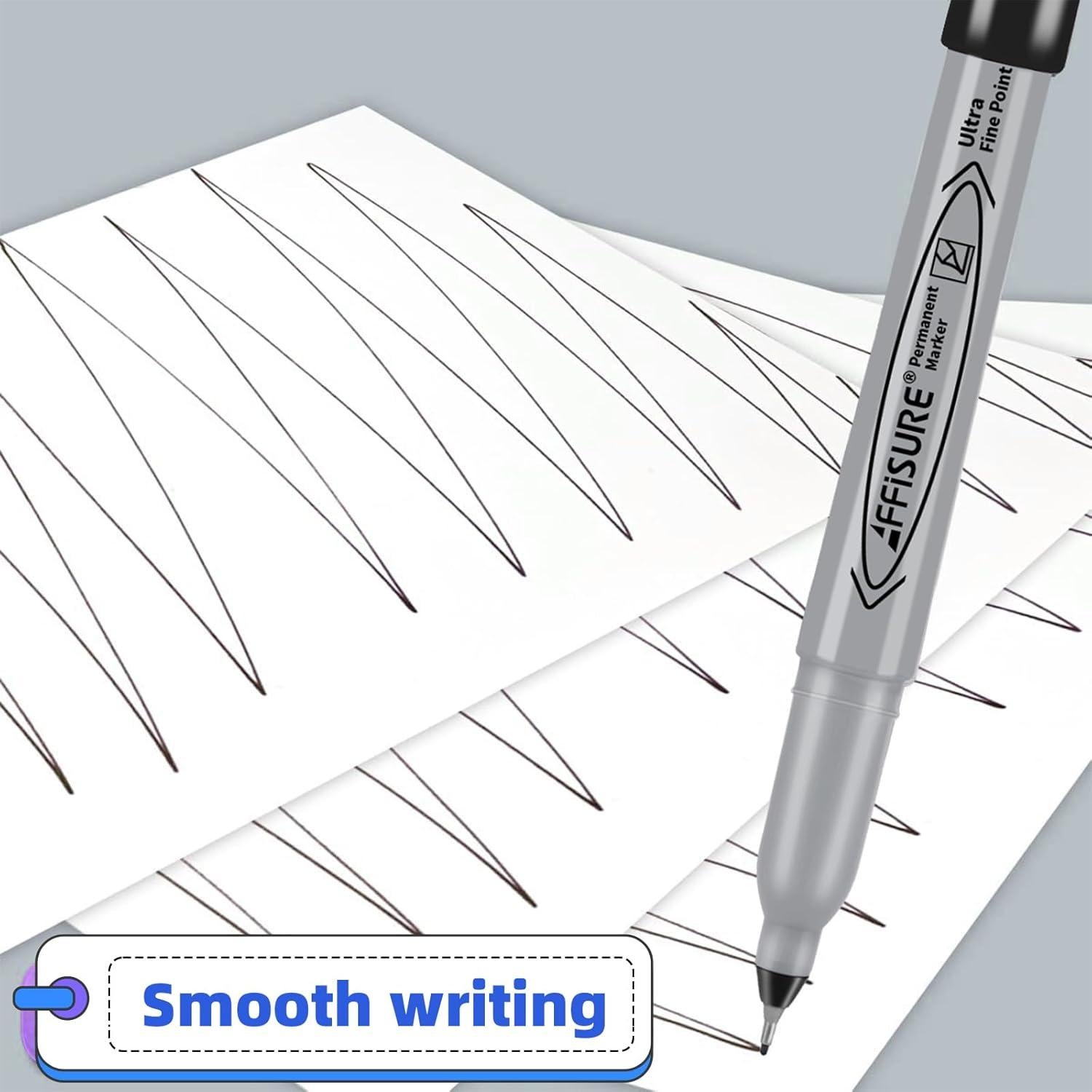 Marcadores Permanentes Affisure 16 Unidades Punta Ultra Fina 0.4mm Negro