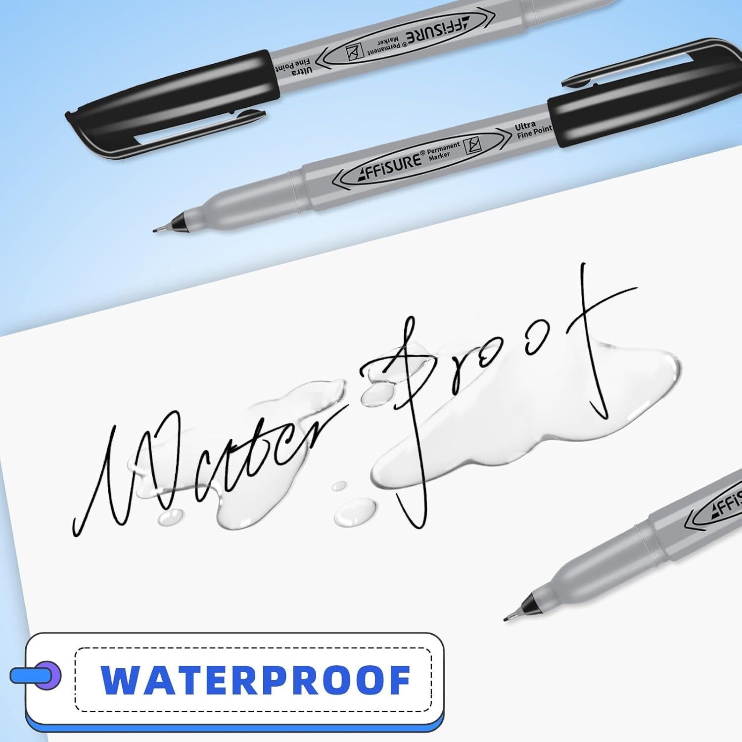 Marcadores Permanentes Affisure 16 Unidades Punta Ultra Fina 0.4mm Negro