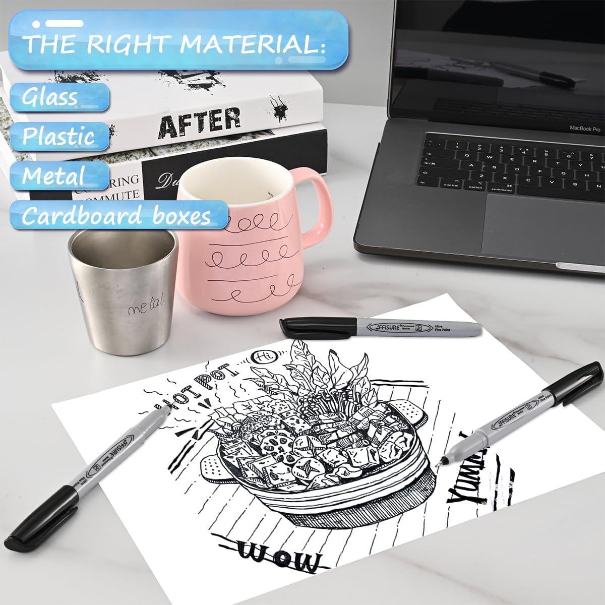 Marcadores Permanentes Affisure 16 Unidades Punta Ultra Fina 0.4mm Negro