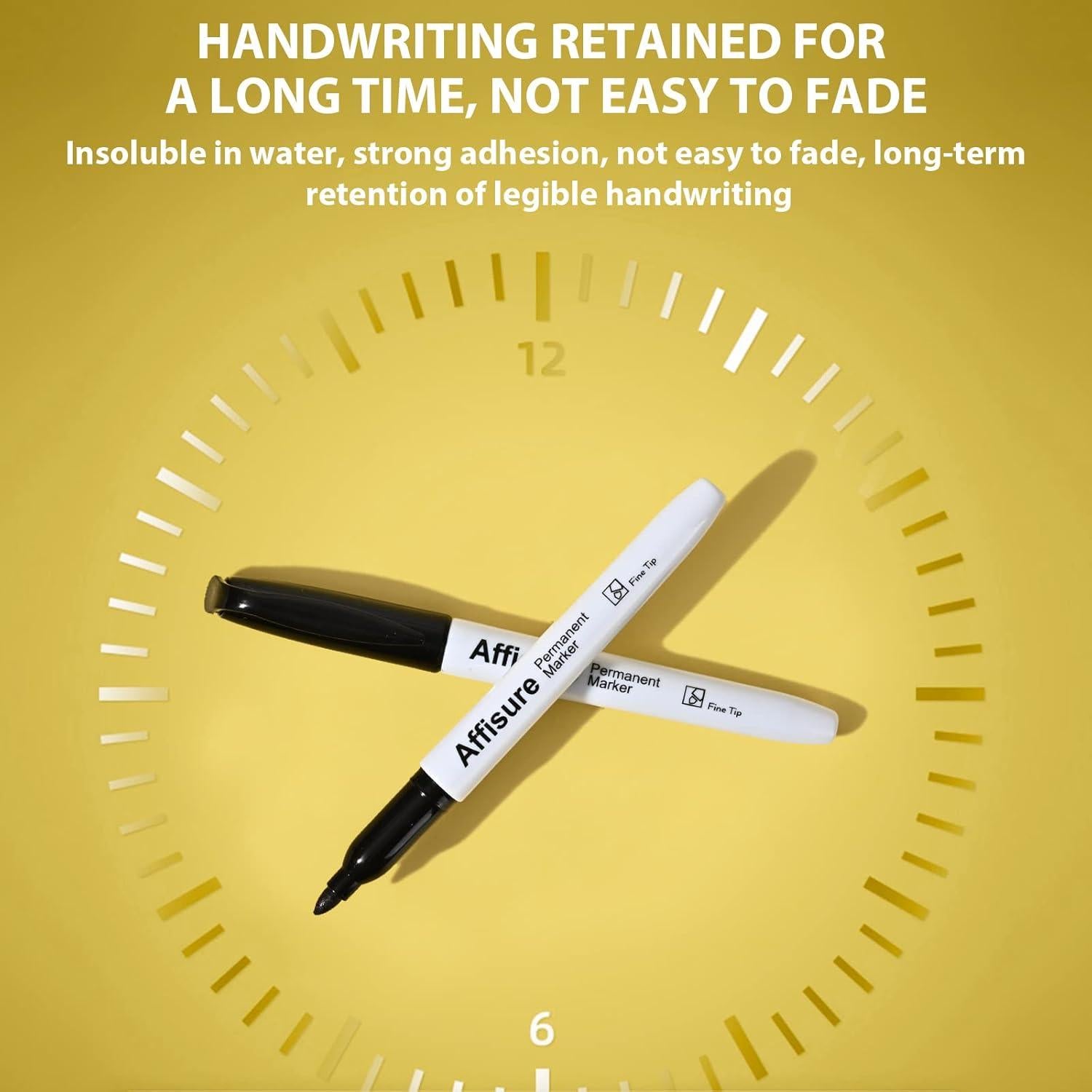 Marcadores Permanentes Affisure 60 Unidades Negro Punta Fina