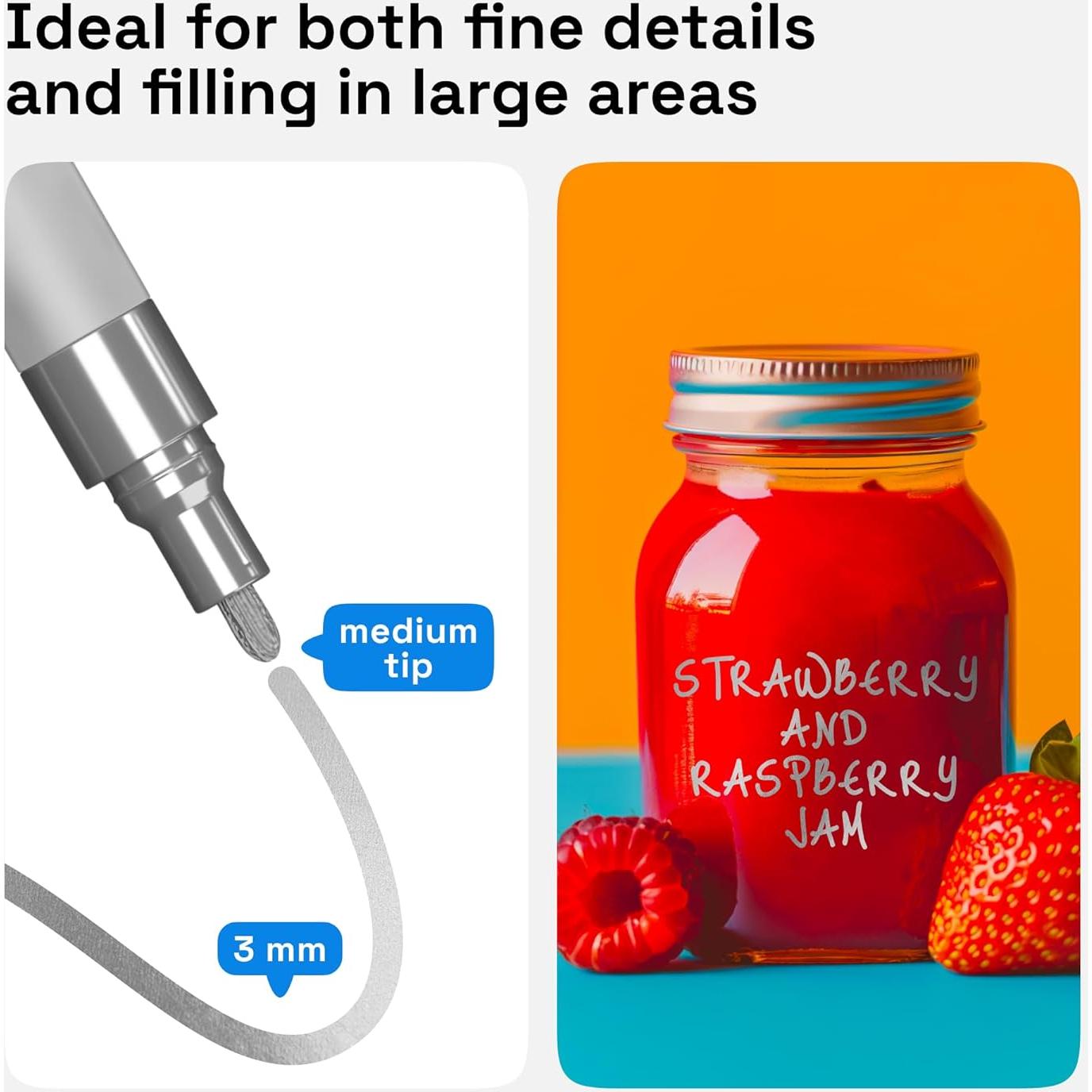 Marcador Permanente Plateado ARTISTRO - Punta Media 3mm - 2 Unidades