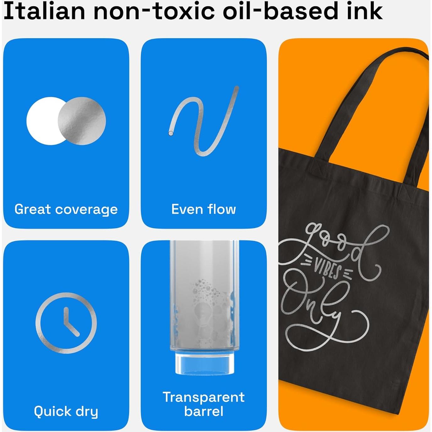 Marcador Permanente Plateado ARTISTRO - Punta Media 3mm - 2 Unidades