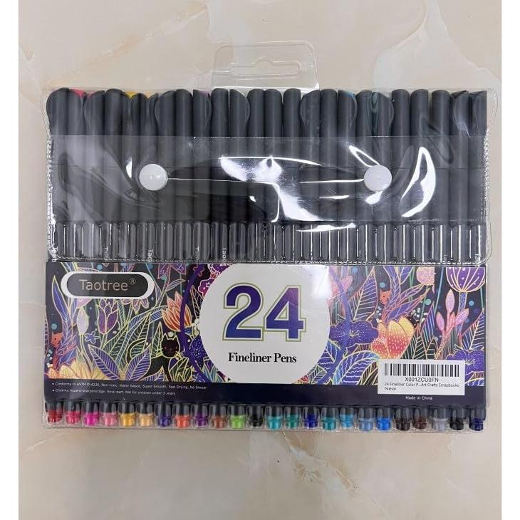 Bolígrafos de Color Taotree 24 Unidades Punta Fina 0.38mm