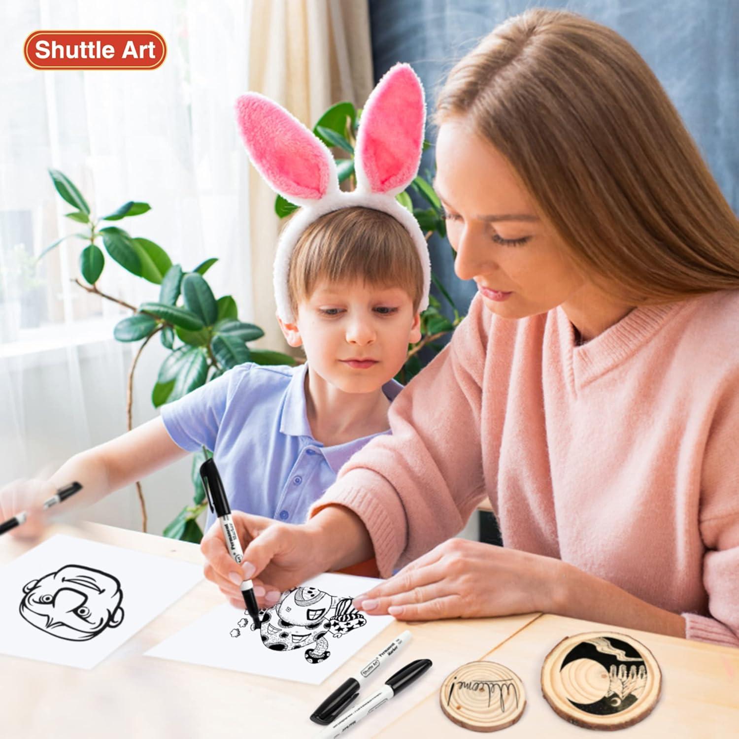 Paquete de 100 Marcadores Permanentes Negros Shuttle Art 0.7mm