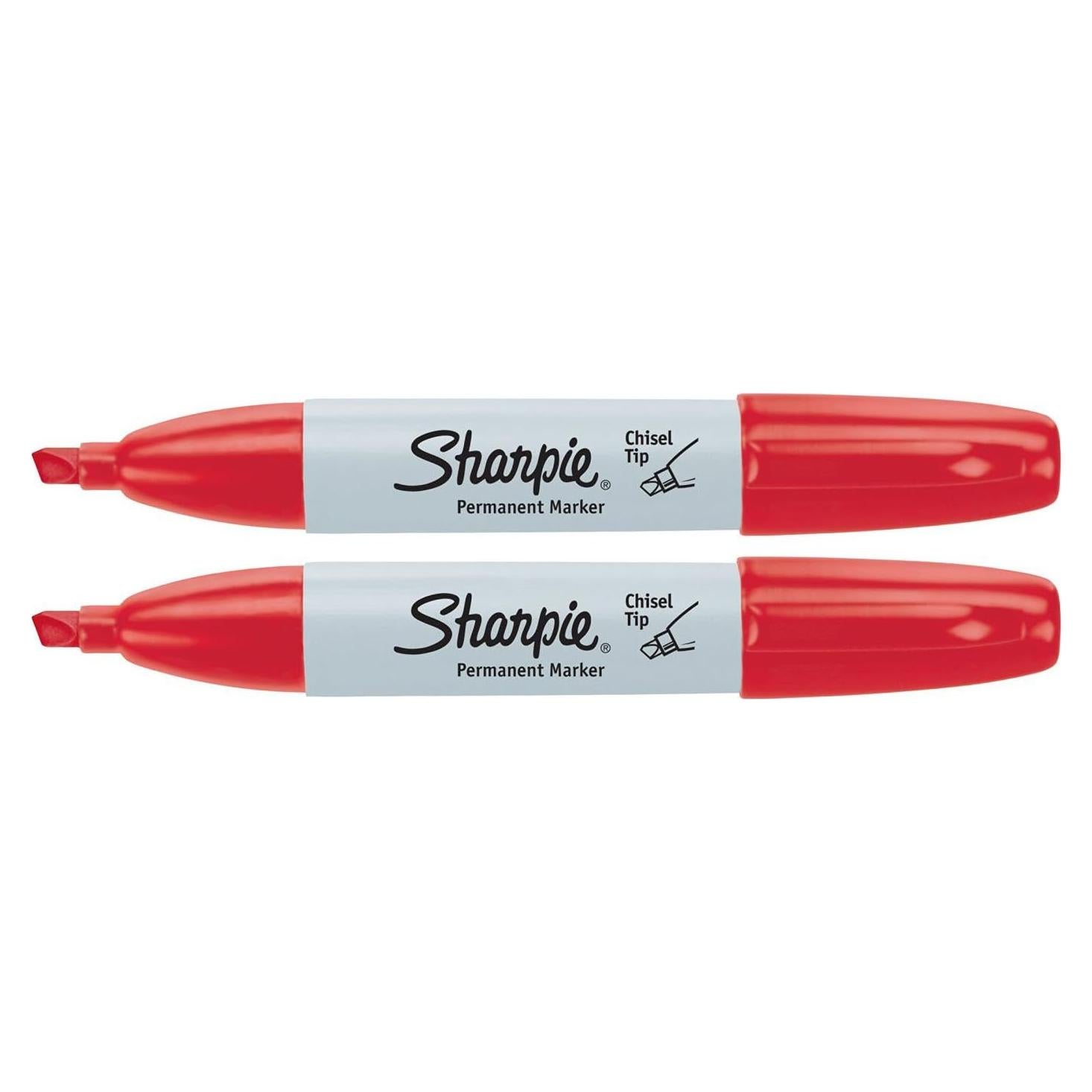 Marcador Permanente Sharpie Rojo Punta Cincel - Paquete de 2