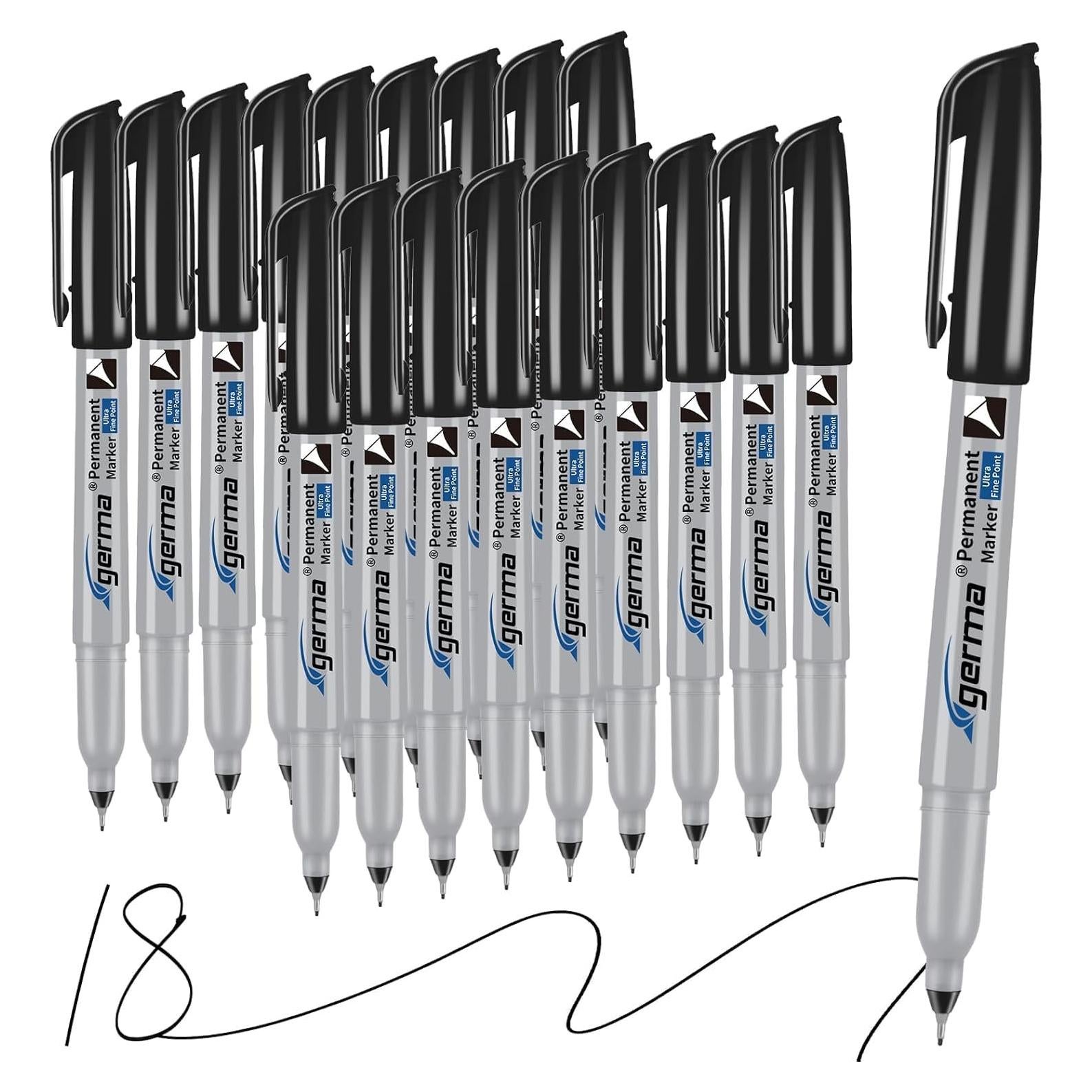 Marcadores Permanentes Cgerma Ultra Fina 18 Unidades Negro