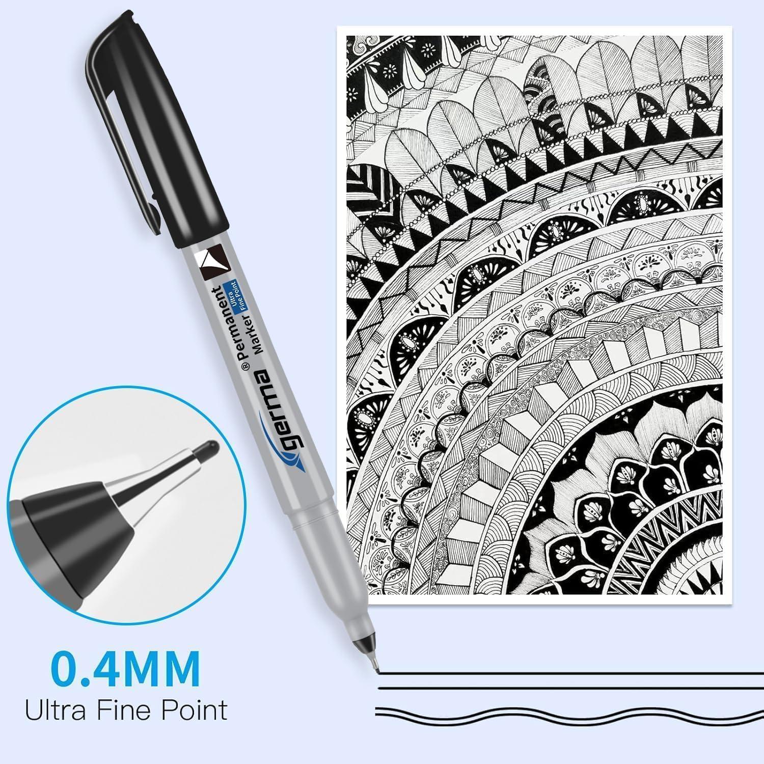 Marcadores Permanentes Cgerma Ultra Fina 18 Unidades Negro