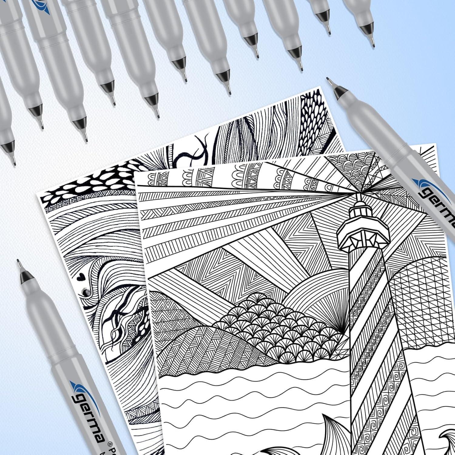 Marcadores Permanentes Cgerma Ultra Fina 18 Unidades Negro