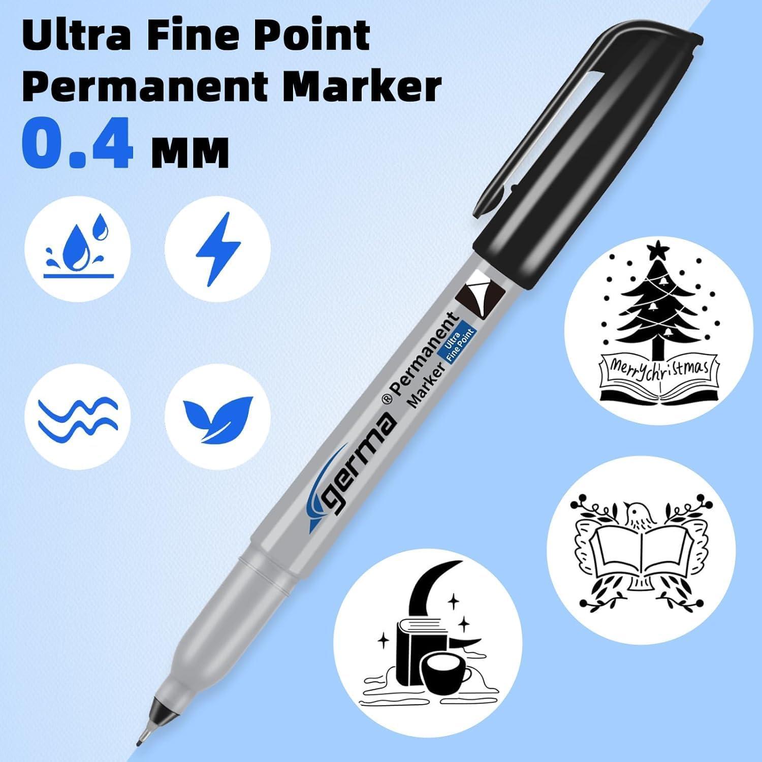 Marcadores Permanentes Cgerma Ultra Fina 18 Unidades Negro