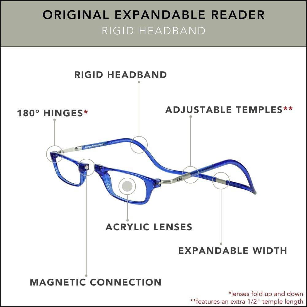 Gafas de lectura CliC Original Expandable Azul 2.75x M-XL