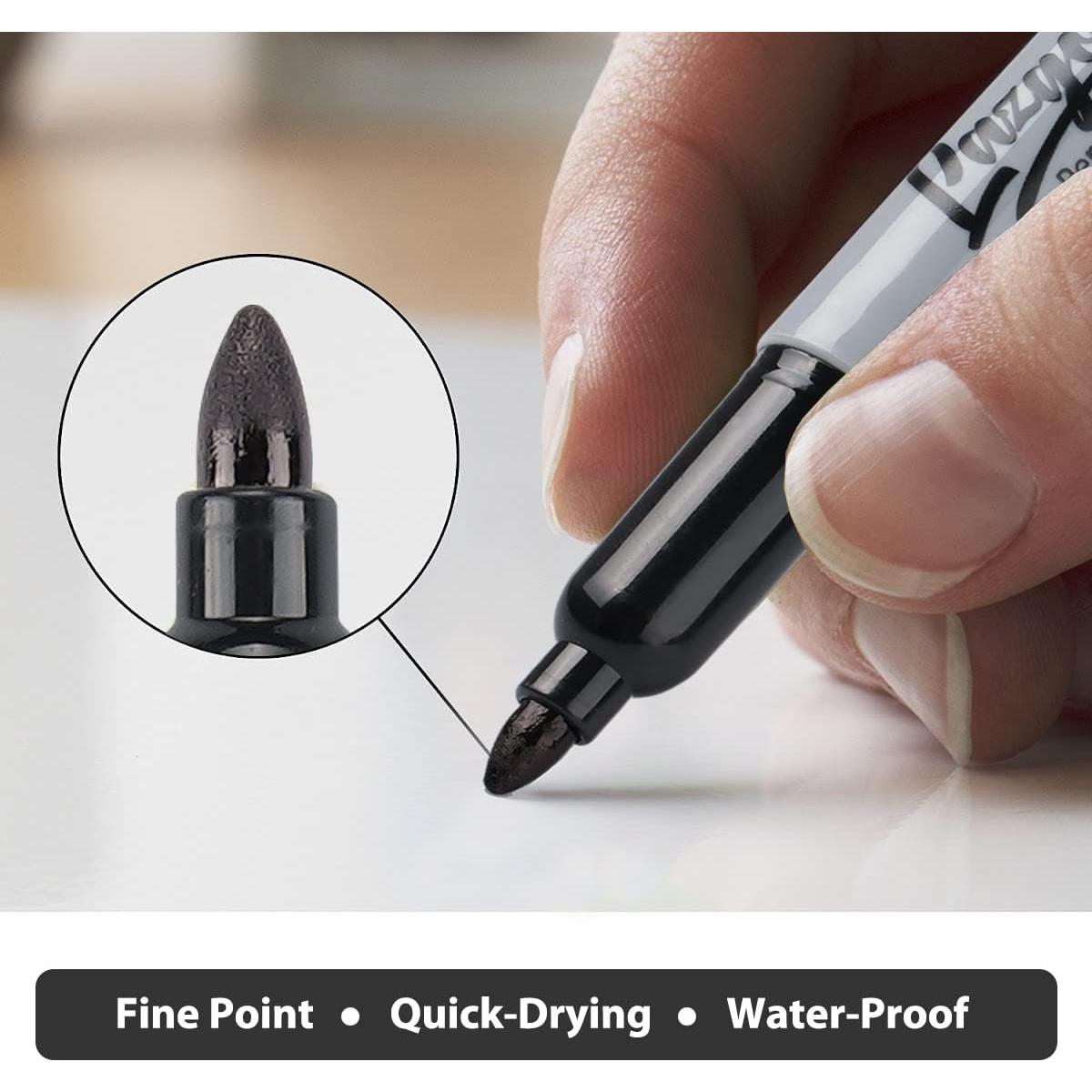 Marcadores Permanentes LAZGOL 32 Unidades Punta Fina Negros