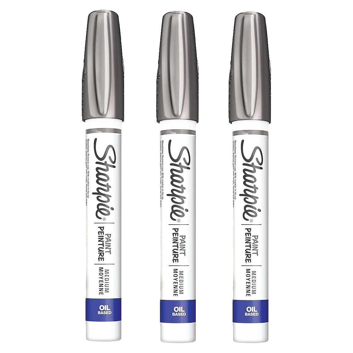Marcador de Pintura a Base de Aceite Sharpie Plateado - Paquete de 3