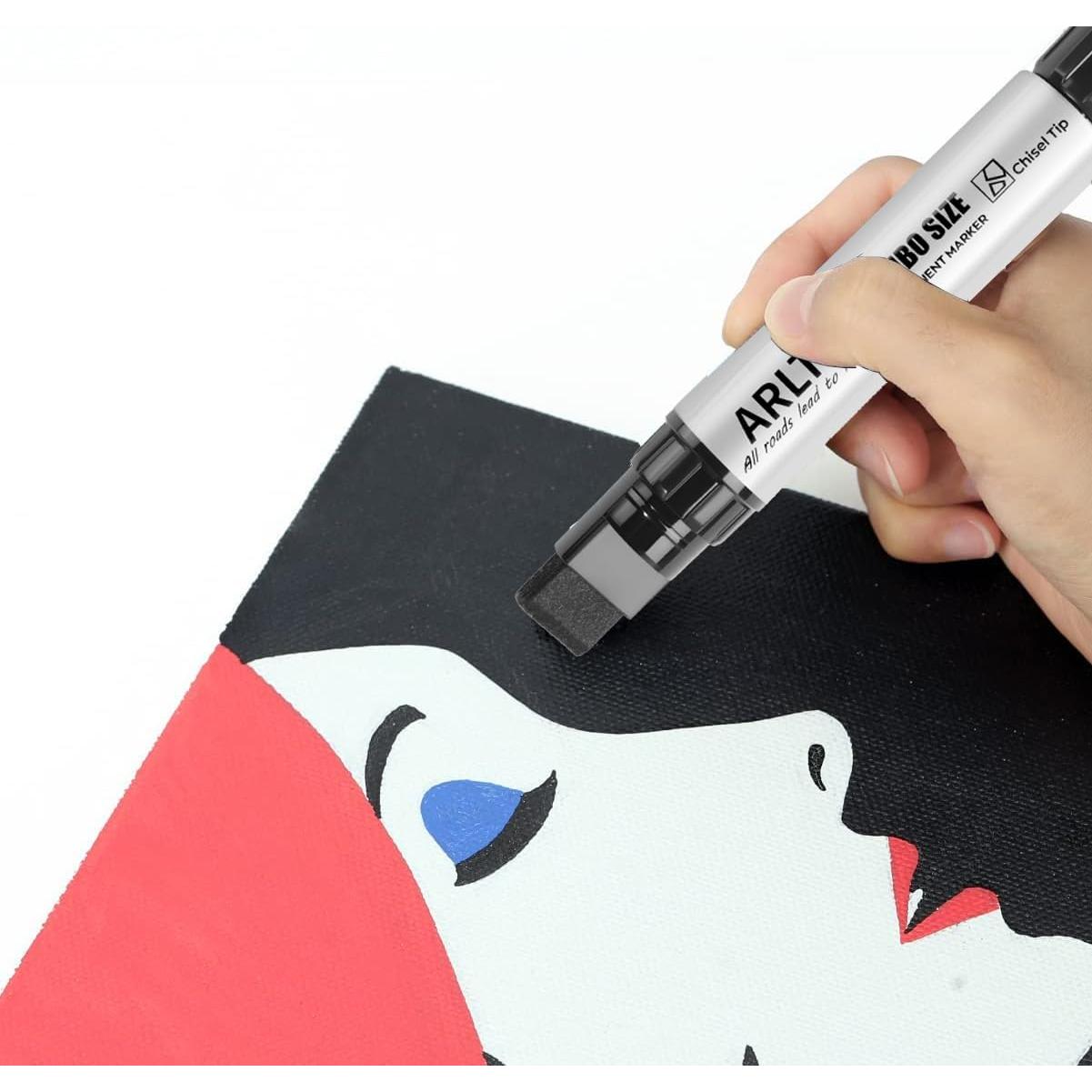 Marcadores Permanentes Jumbo ARLTR, Set de 8, 15mm Ancho