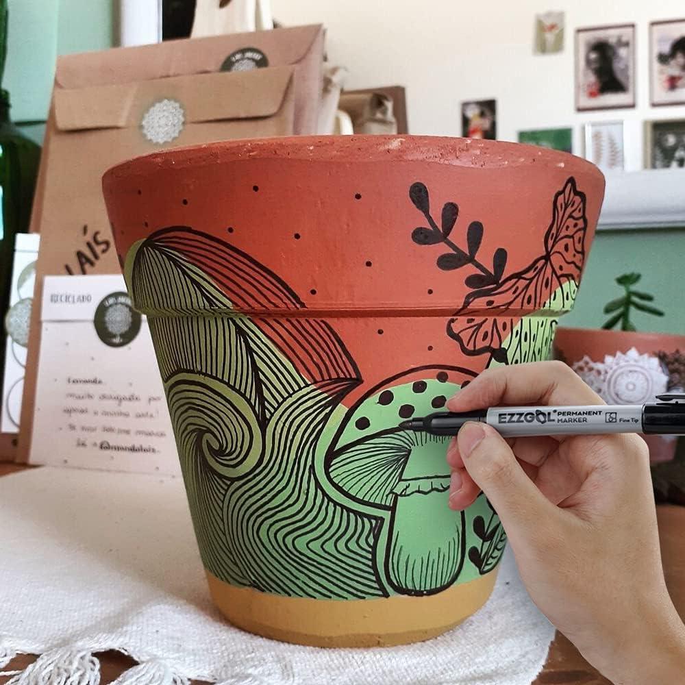 Marcadores Permanentes Ezzgol 72 Unidades Punta Fina Negros