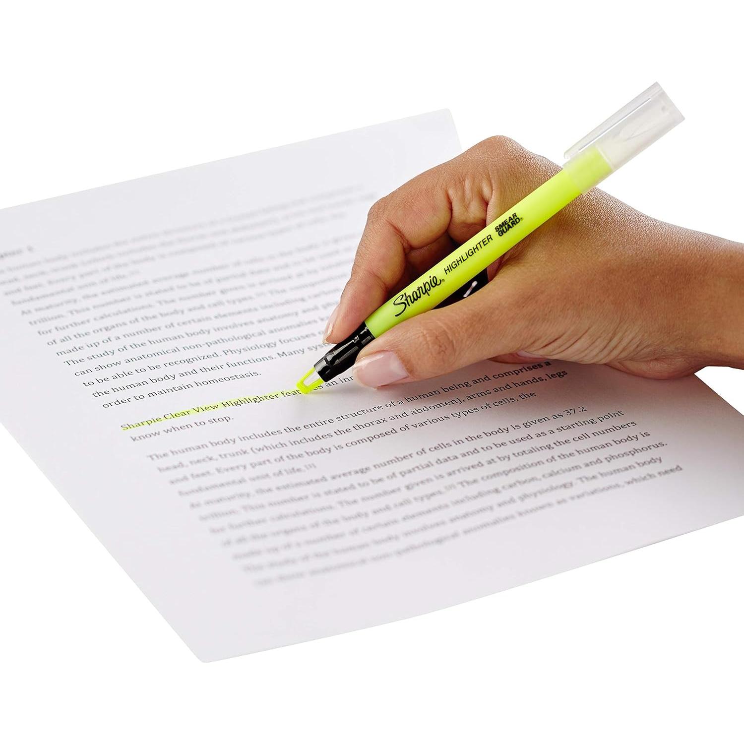 Marcador Resaltador Amarillo Sharpie Clear View 12 Unidades