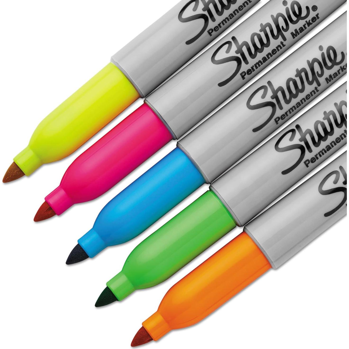 Marcador Permanente Neon Sharpie Fino - Paquete de 5 Colores