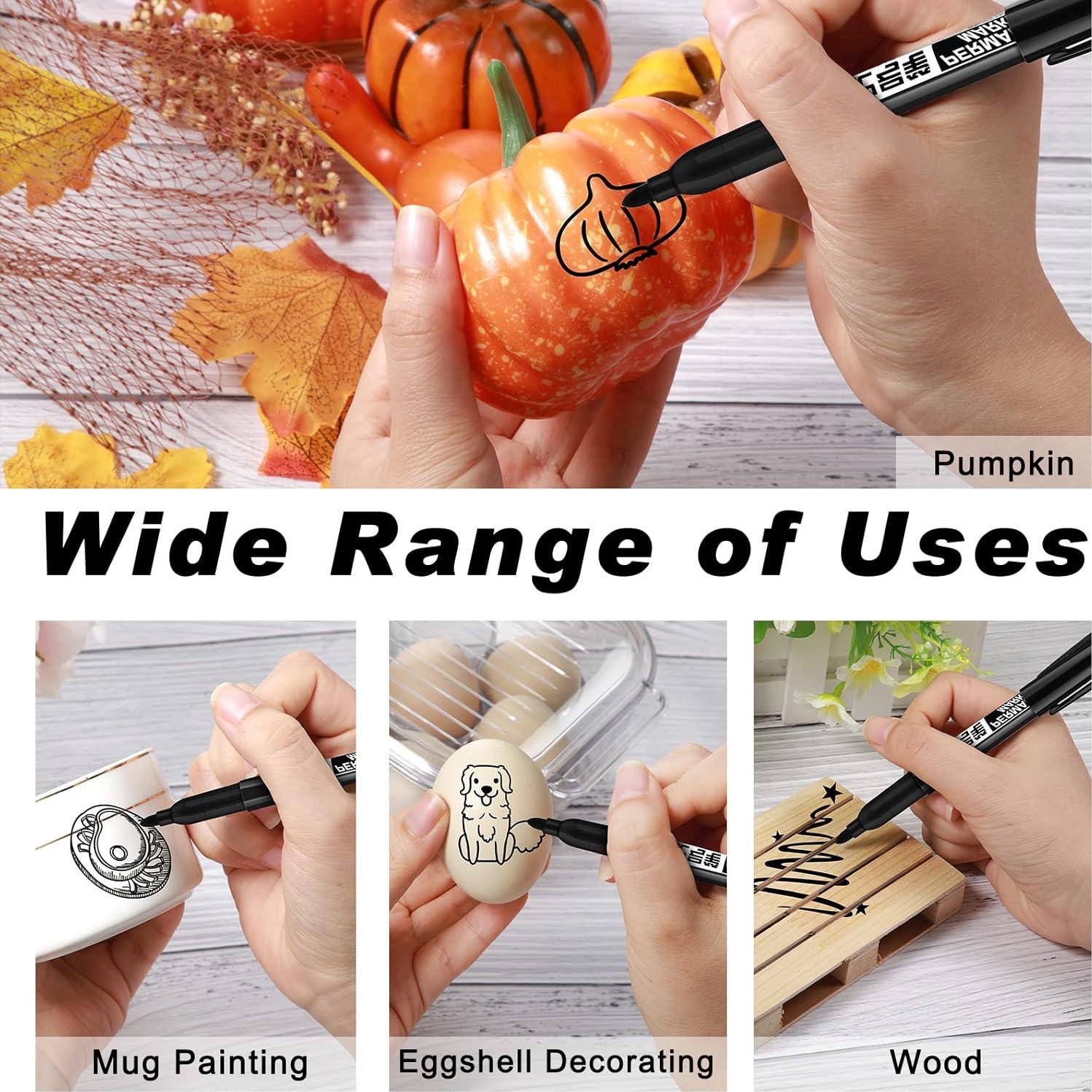 Marcadores Permanentes Thenshop 300 Unidades Punta Fina Negro