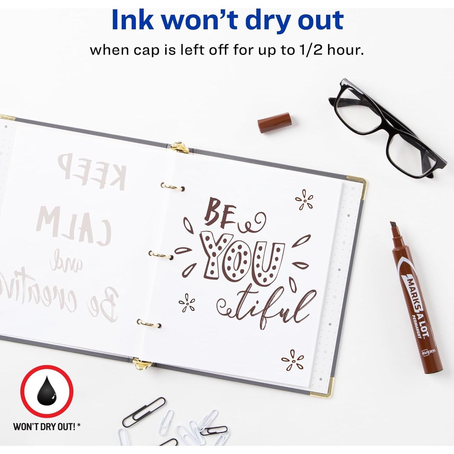 Marcadores Permanentes Avery Marks-A-Lot Marrón 12 Unidades