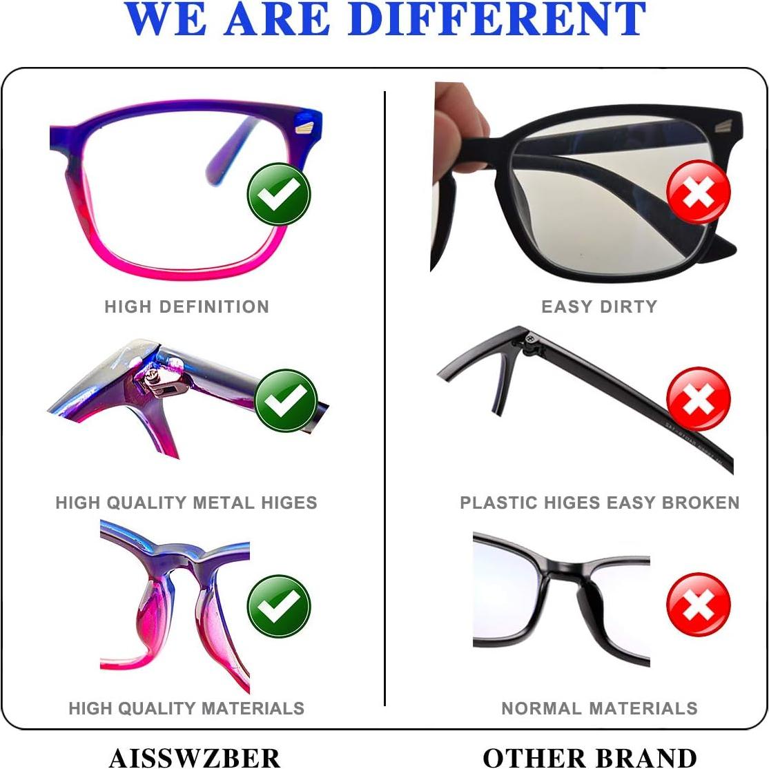 Gafas AISSWZBER Cuadradas Transparentes UV400 Rosa