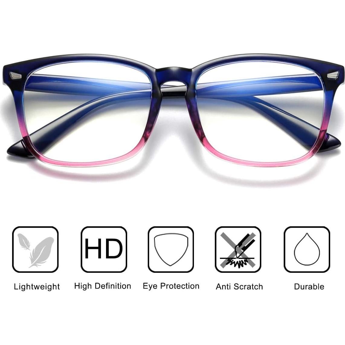 Gafas AISSWZBER Cuadradas Transparentes UV400 Rosa