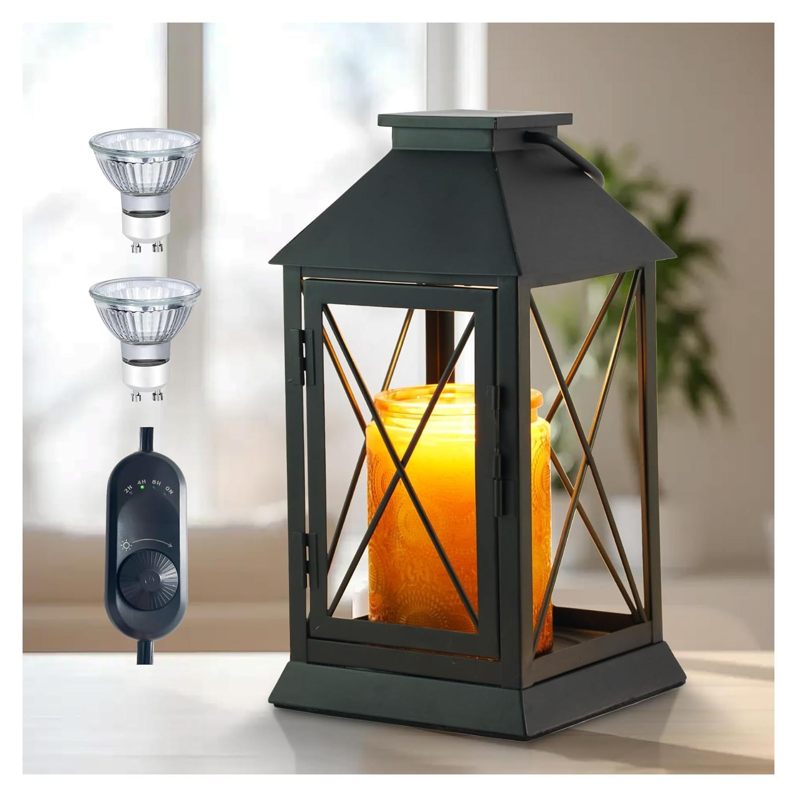 Lámpara Calentadora de Velas Aaffkaa Negra con Temporizador