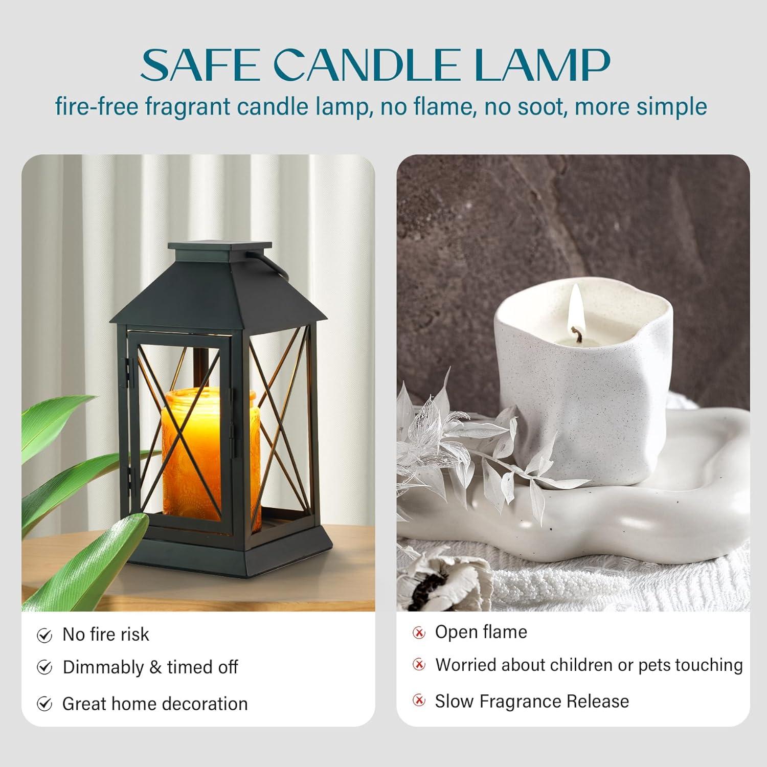 Lámpara Calentadora de Velas Aaffkaa Negra con Temporizador