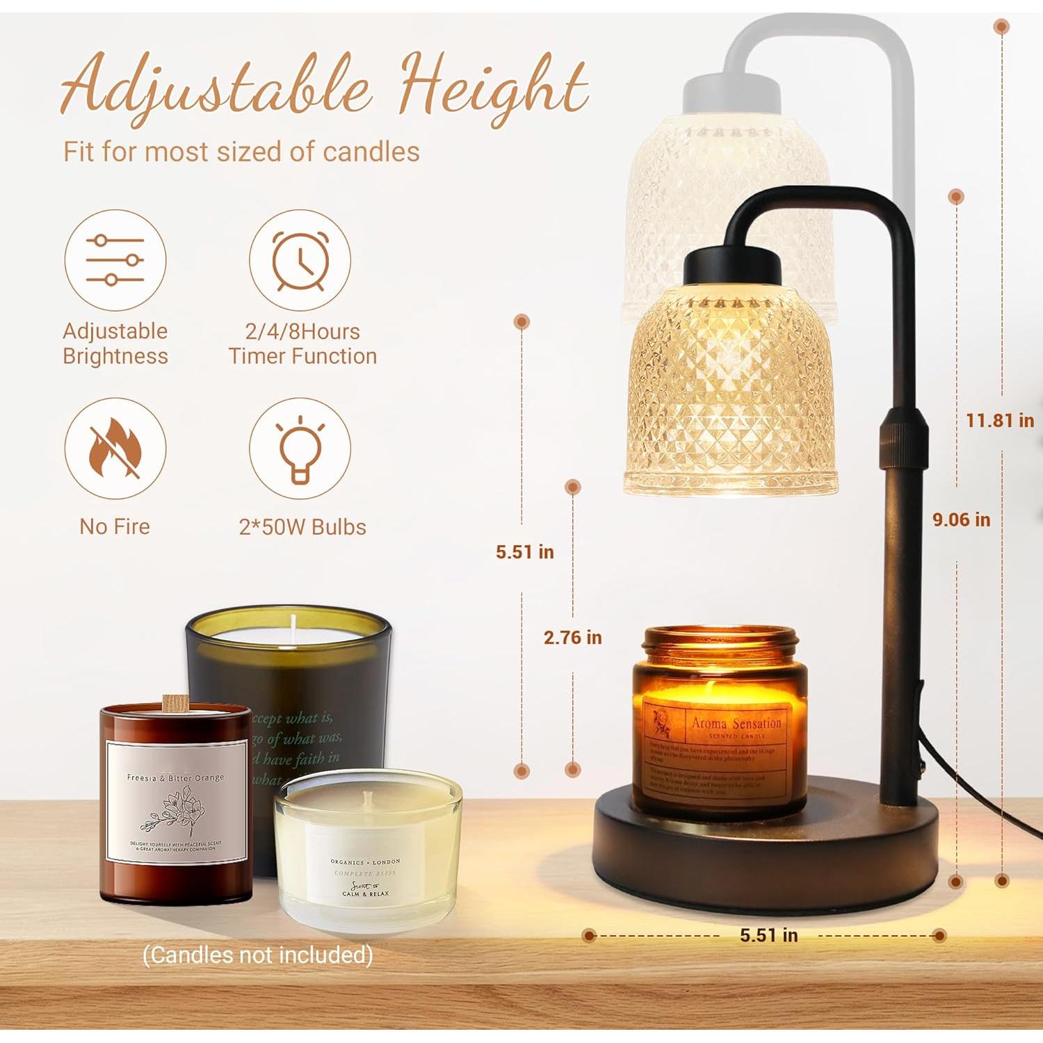 Lámpara Calentadora de Velas AIFEI con Temporizador y 2 Bombillas