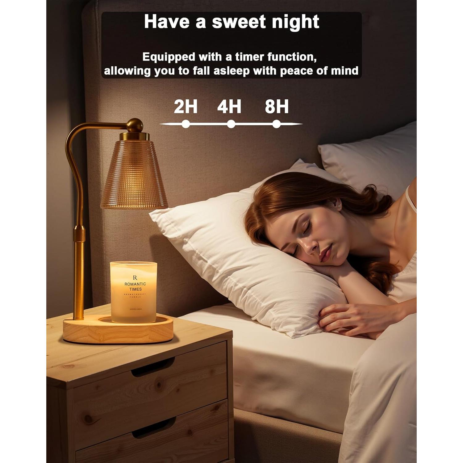 Lámpara Calentadora de Velas HONGZZI con Temporizador y 2 Bombillas