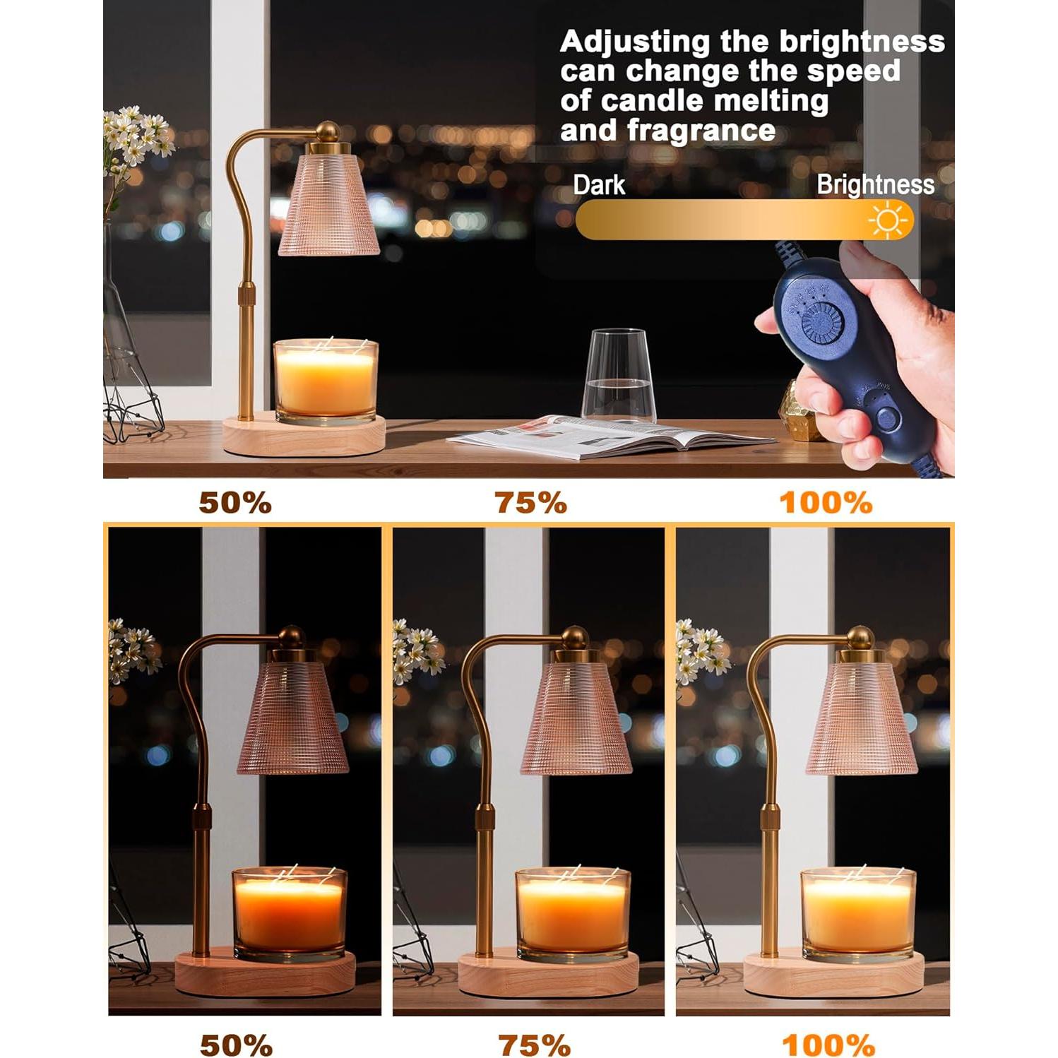 Lámpara Calentadora de Velas HONGZZI con Temporizador y 2 Bombillas