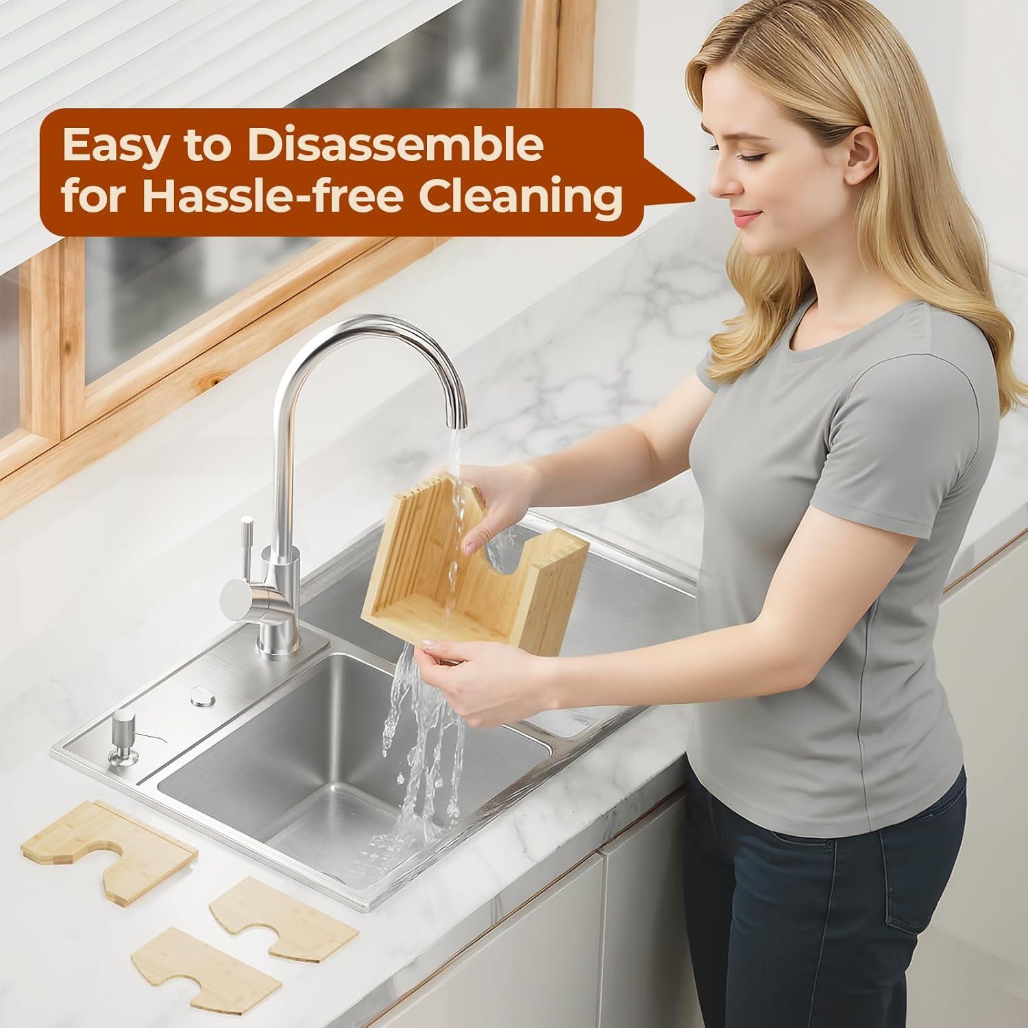 Cortador de Bagels Piklohas de Bambú Natural con Grosor Ajustable