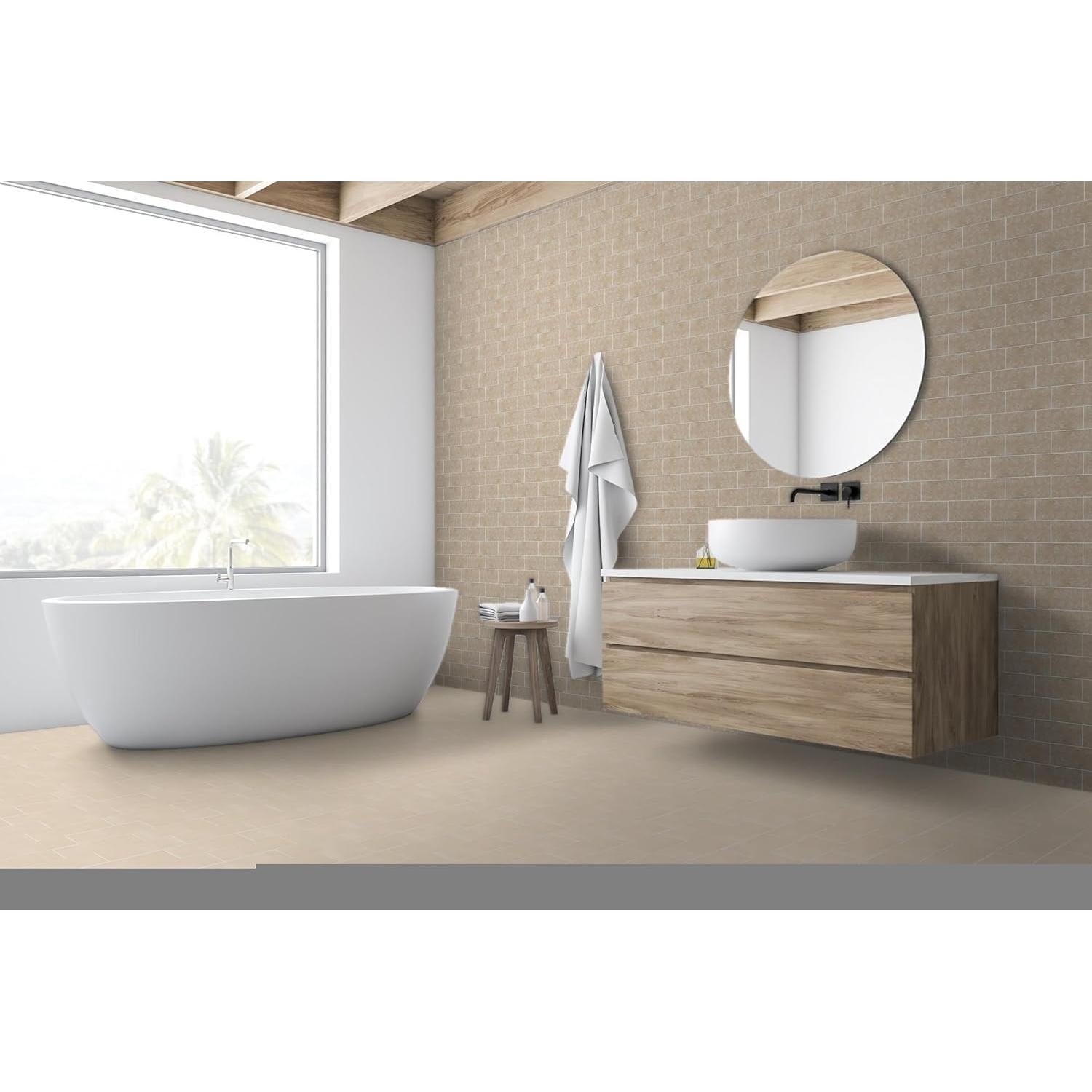 Azulejo de Cerámica Beige Squarefeet Depot 3x6" (80 piezas)