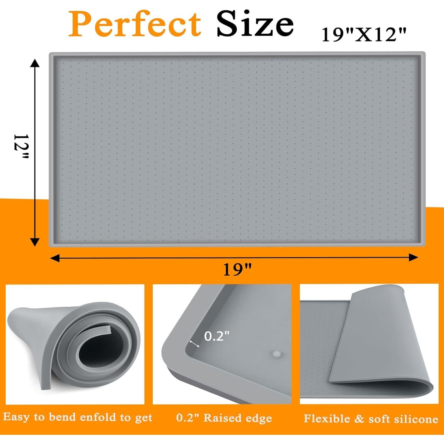 Alfombrilla de Silicona Antideslizante TOHONFOO para Máquina de Hielo 48x30cm