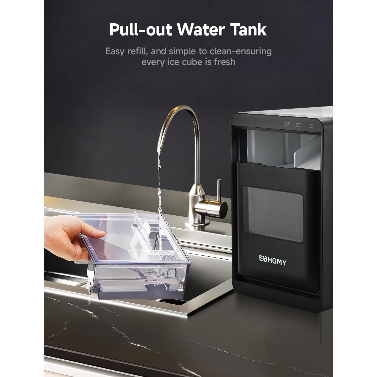 Máquina de Hielo en Nuggets EUHOMY IM017-NBL 18.14Kg/día