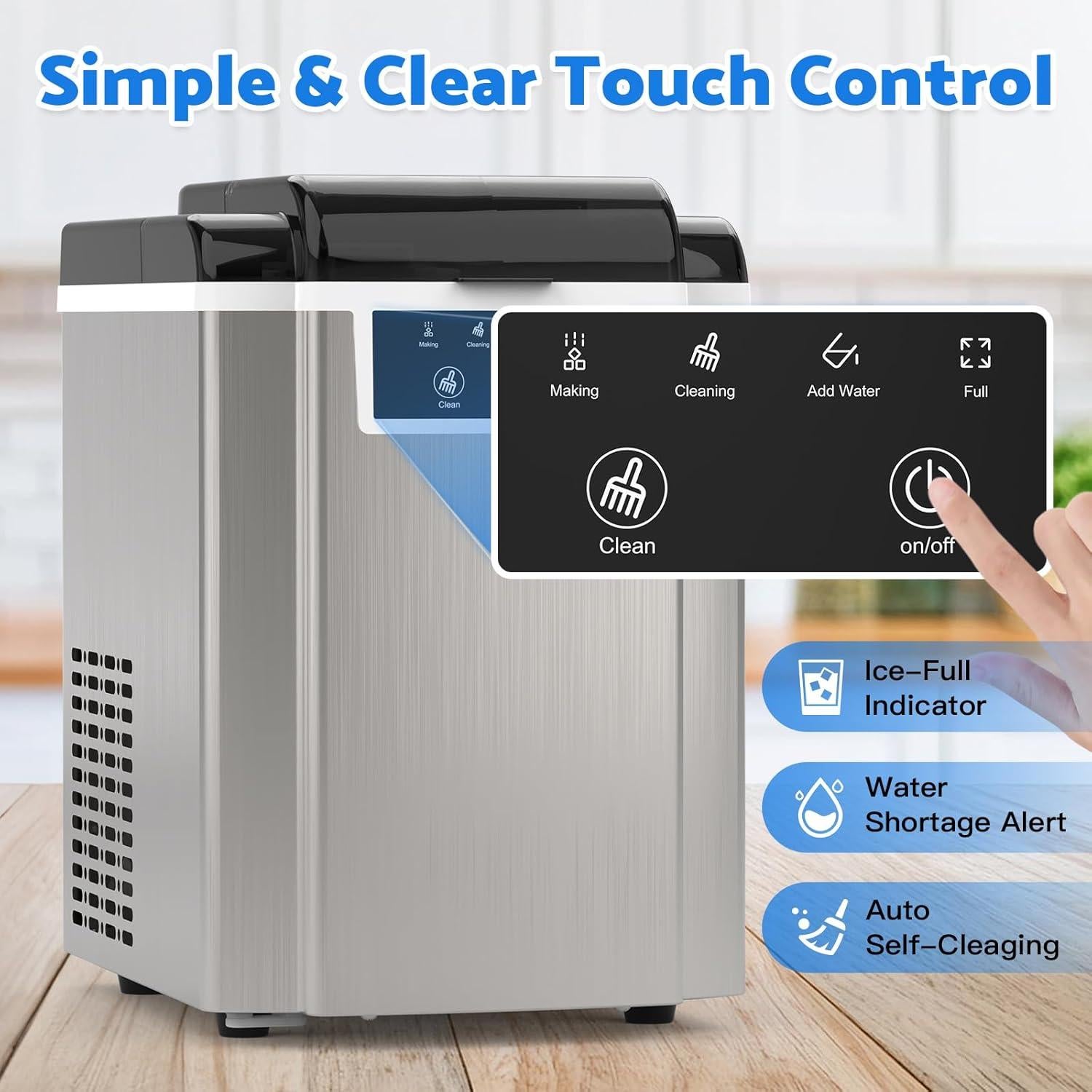 Máquina de Hielo ADVWIN SK10 17.24 kg/día Plata