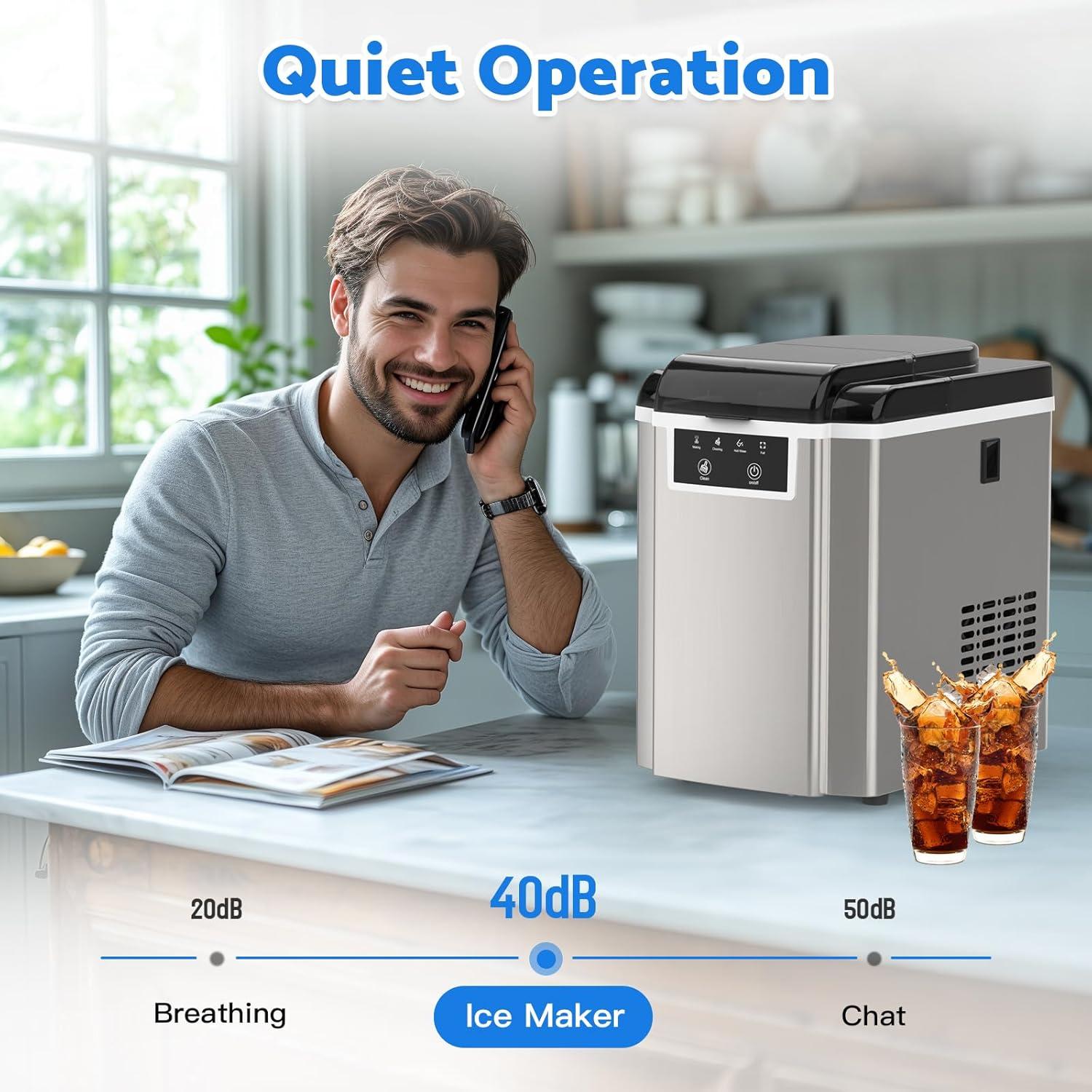 Máquina de Hielo ADVWIN SK10 17.24 kg/día Plata