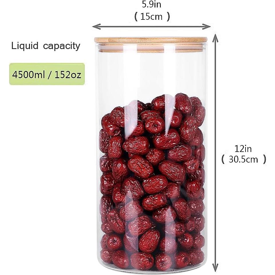 Contenedores de Vidrio Hermético Yirong 2x1.2 Galones para Alimentos