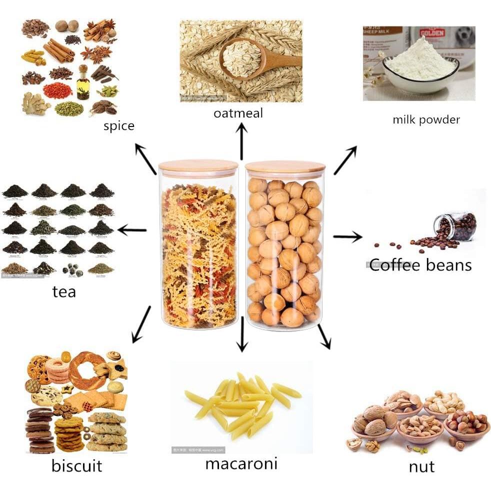 Contenedores de Vidrio Hermético Yirong 2x1.2 Galones para Alimentos