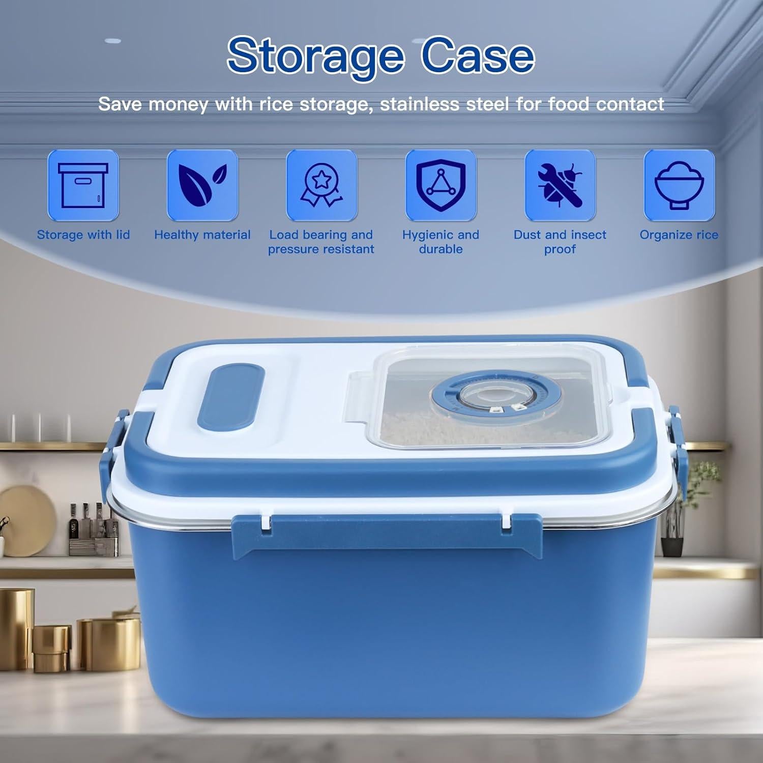 Contenedor de Almacenamiento YXQ 10L Acero Inoxidable Azul