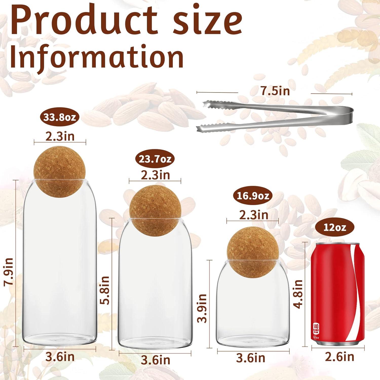 Tarros de Vidrio con Tapón de Corcho 500ml/700ml/1000ml - SuproBarware