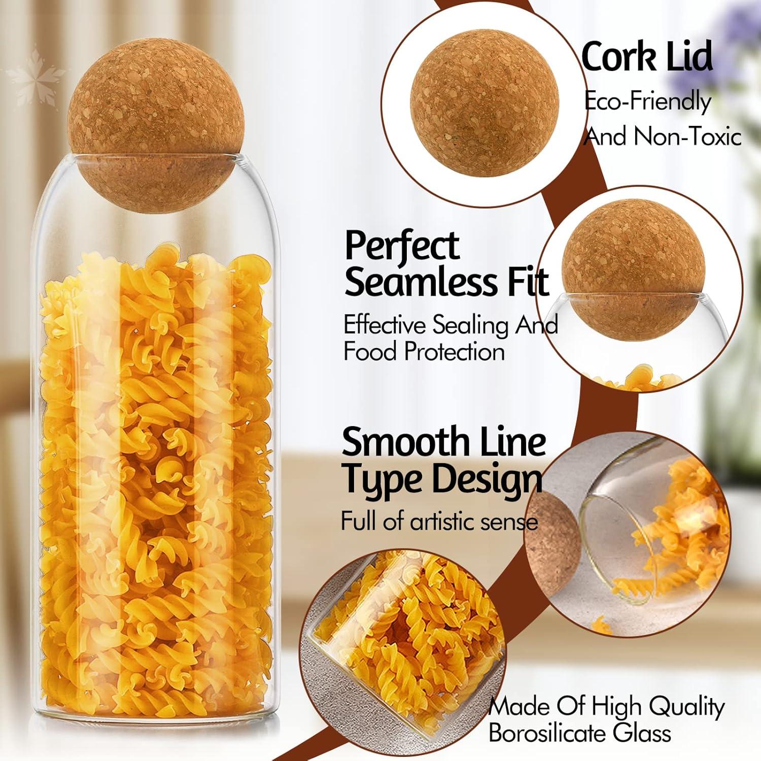 Tarros de Vidrio con Tapón de Corcho 500ml/700ml/1000ml - SuproBarware