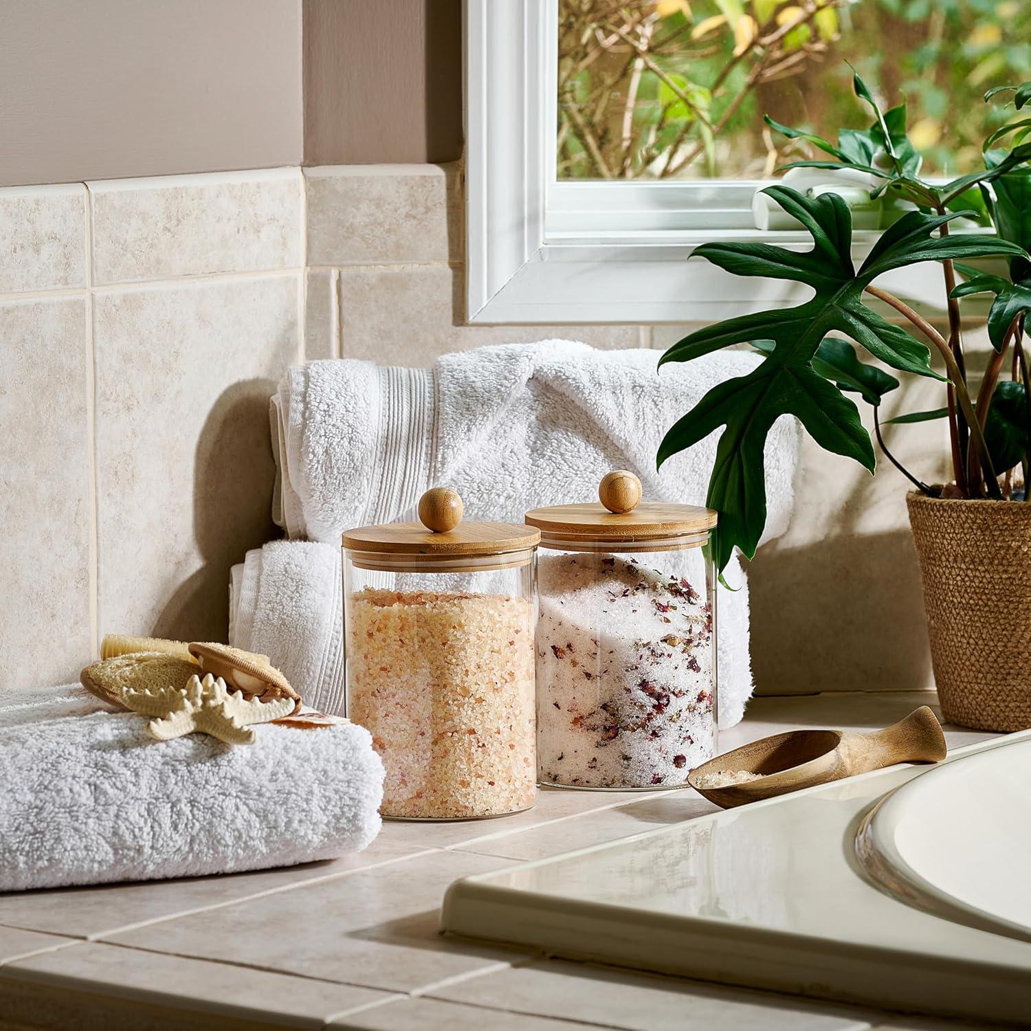 Juego de 2 tarros de vidrio Le'raze 1.93L con tapas de bambú