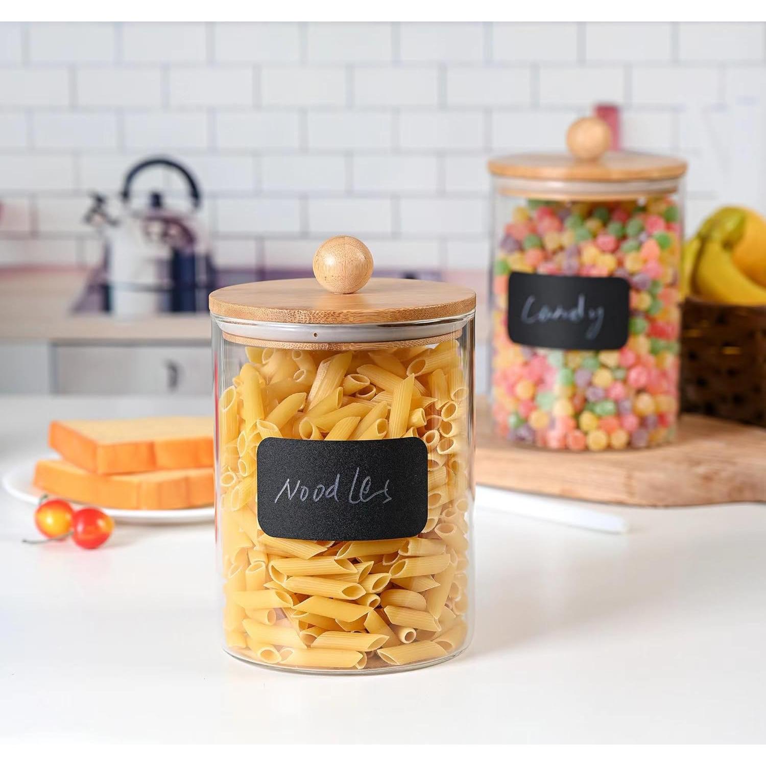 Juego de 2 tarros de vidrio Le'raze 1.93L con tapas de bambú