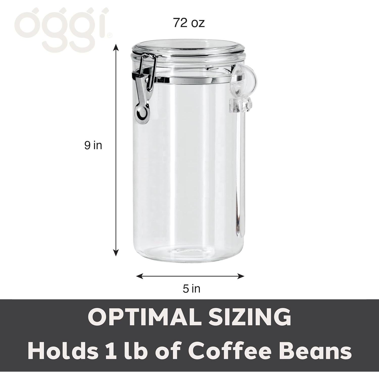 Tarro Hermético Oggi 72oz con Tapa de Abrazadera y Cuchara