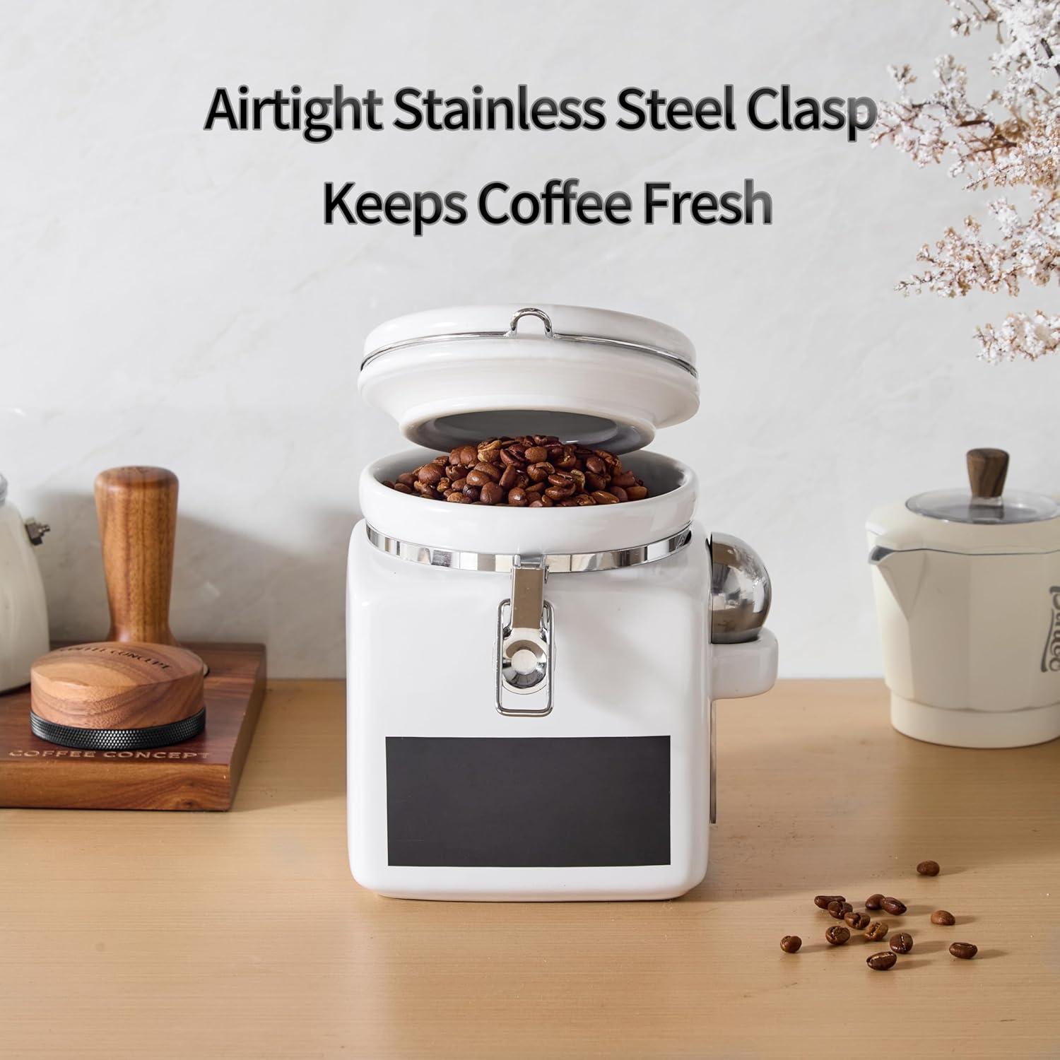 Contenedor de Café Cerámica MIECOO 2.2L Hermético con Cucharón