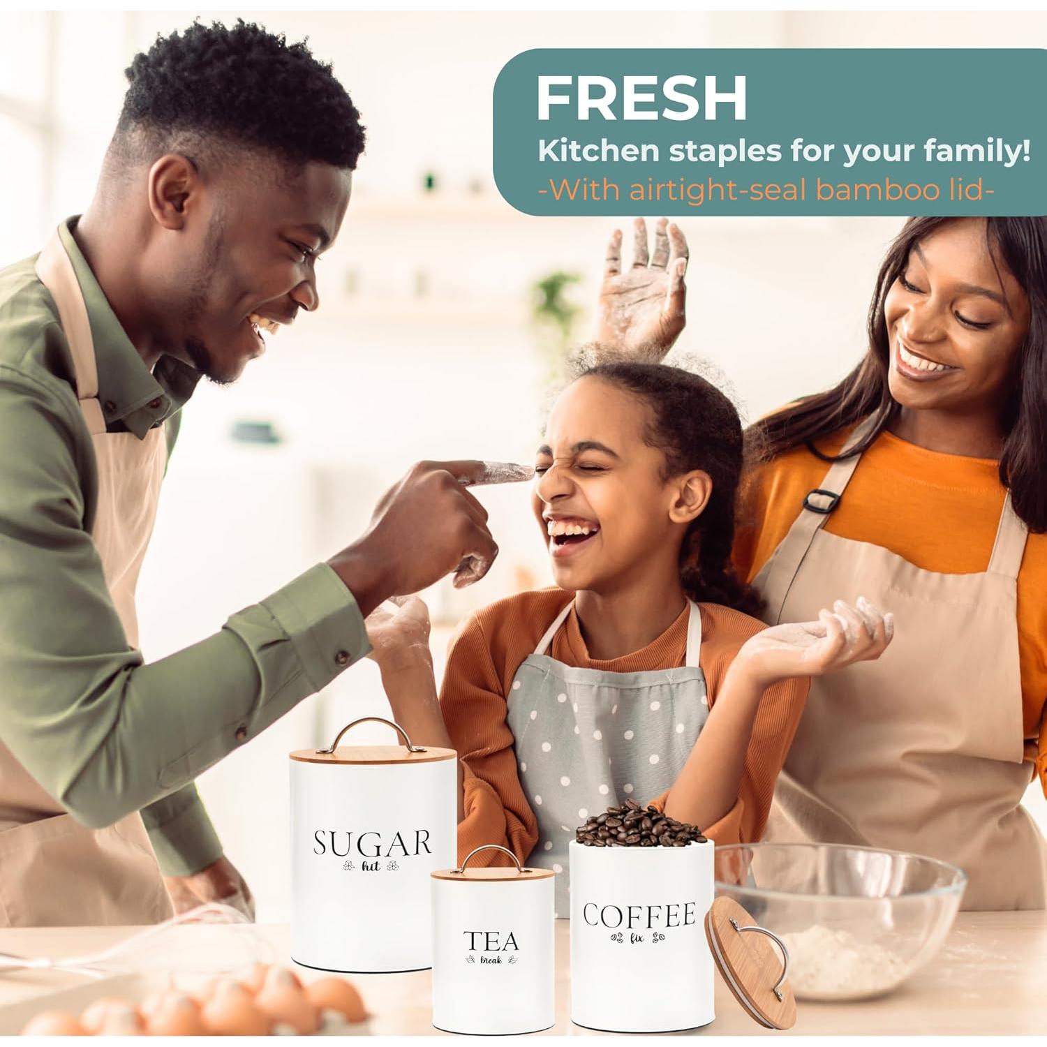 Juego de Tarros Herméticos D'Lifeful - 3 Piezas para Cocina