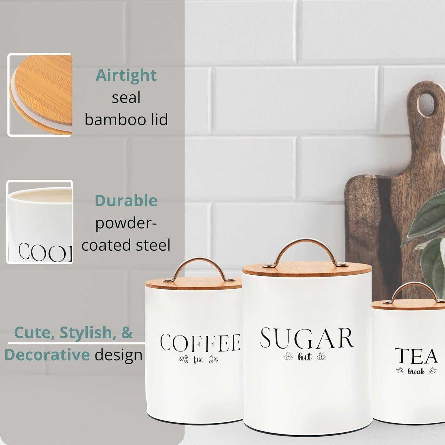 Juego de Tarros Herméticos D'Lifeful - 3 Piezas para Cocina