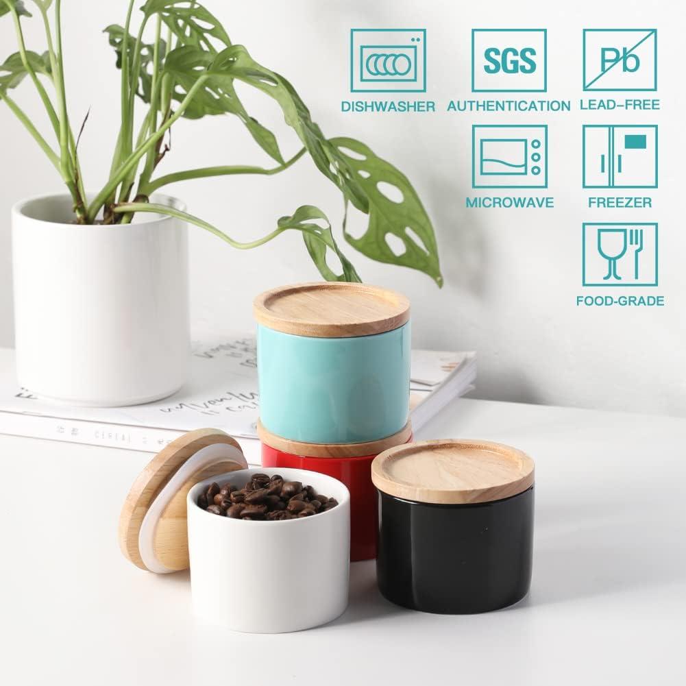 Tarro de Sal Cerámico Sweejar 147 ml Apilable Blanco