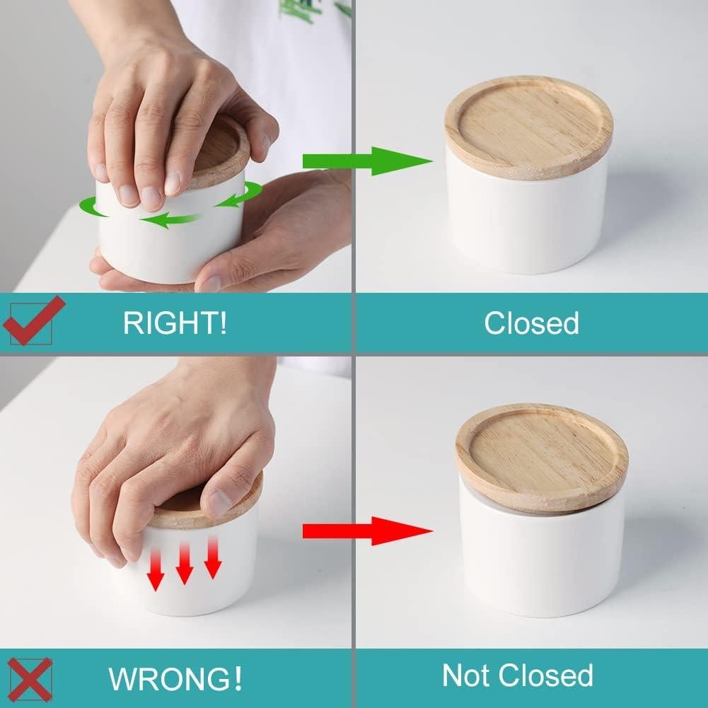 Tarro de Sal Cerámico Sweejar 147 ml Apilable Blanco