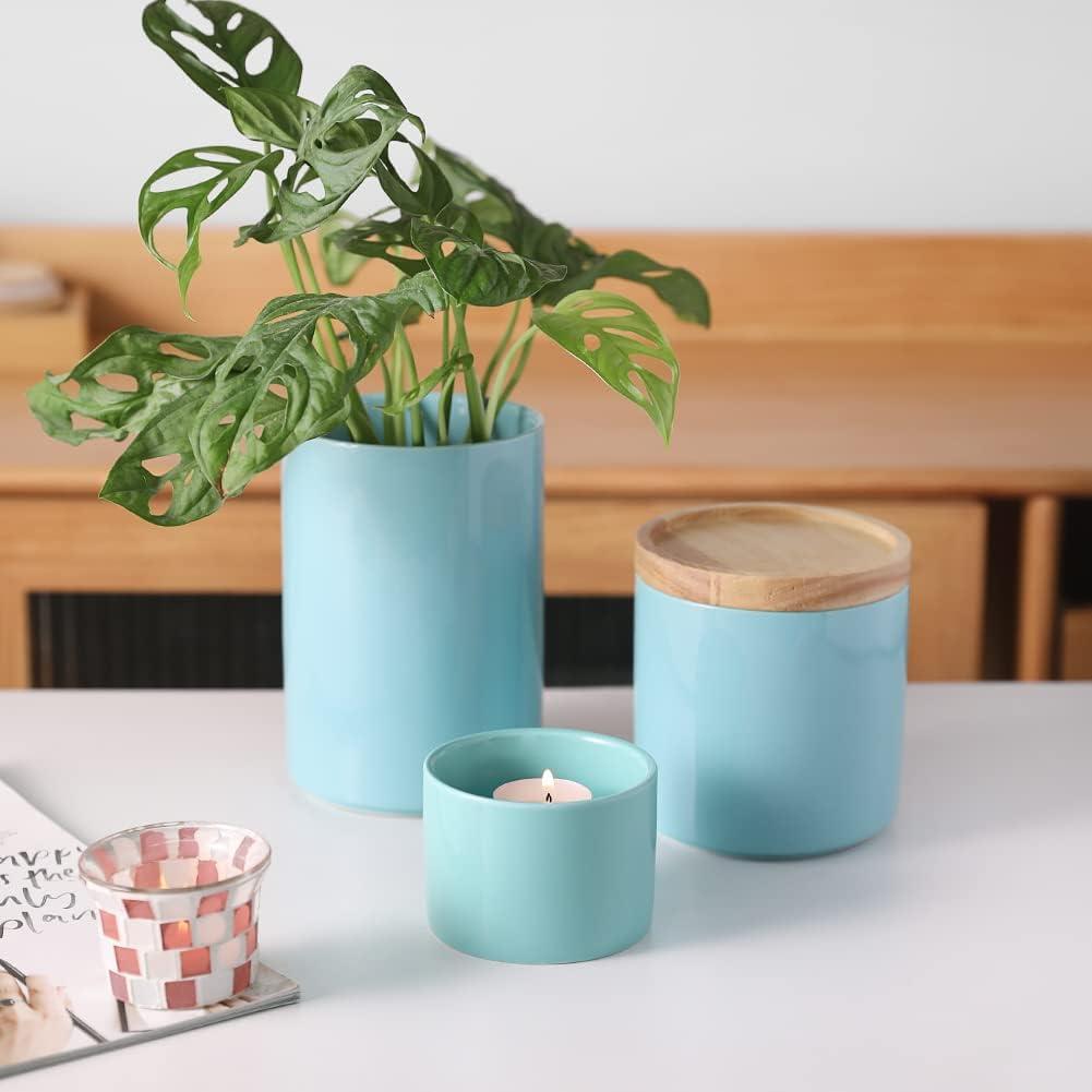 Tarro de Sal Cerámico Sweejar 147 ml Apilable Blanco